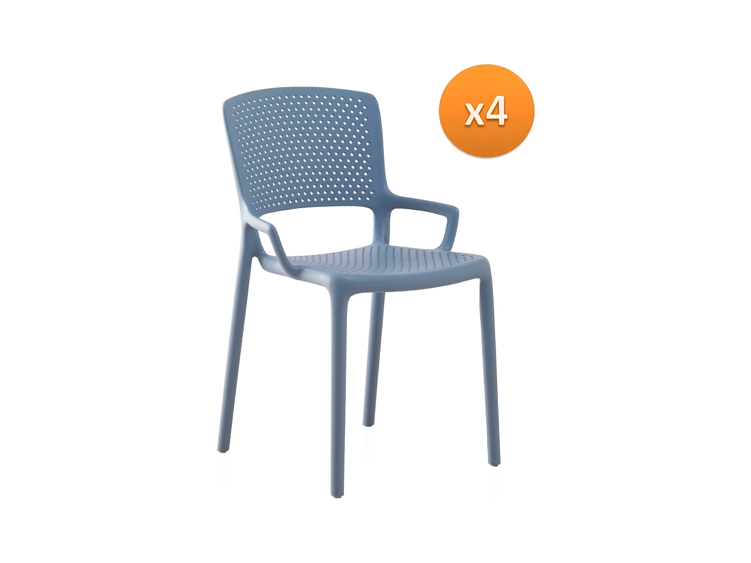 Lot de 4 chaises pp bleu clair