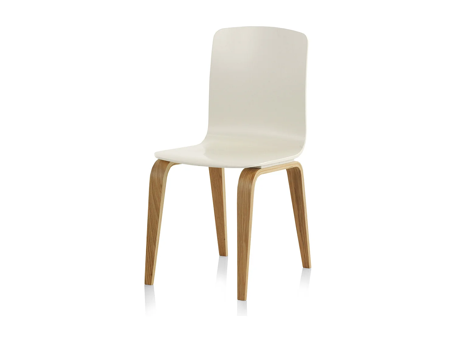 Pacote de 4 cadeiras em contraplacado de carvalho branco