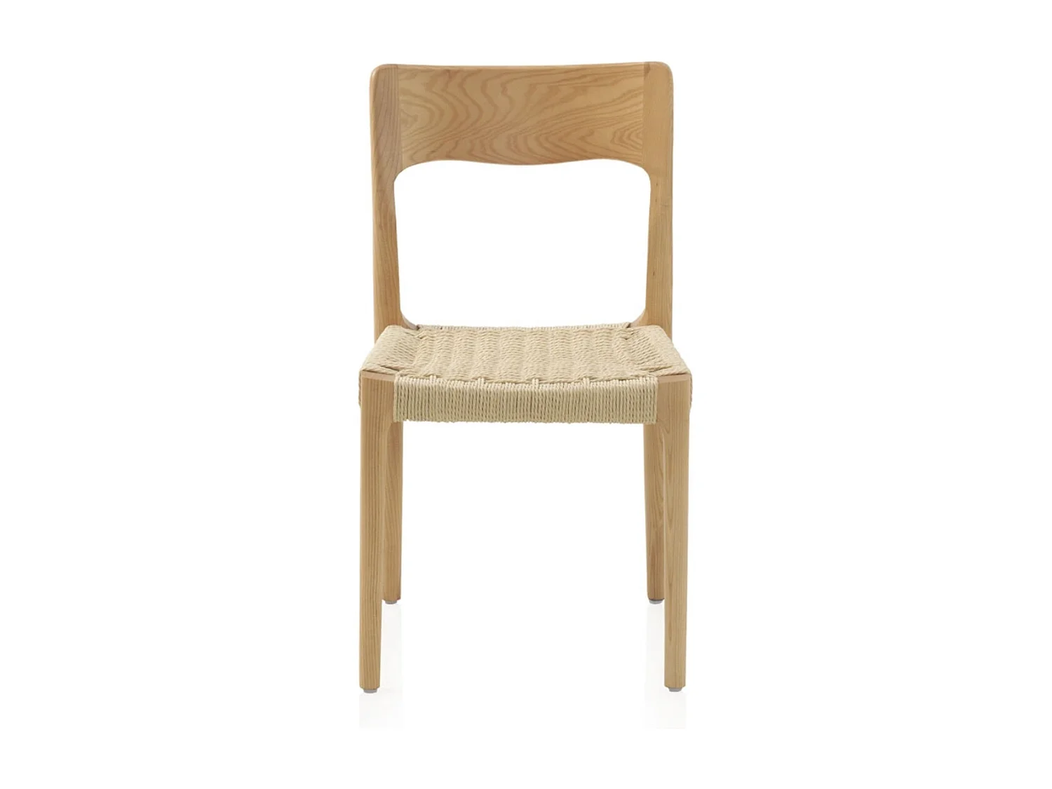 Pack 4 sillas madera de fresno con asiento trenzado