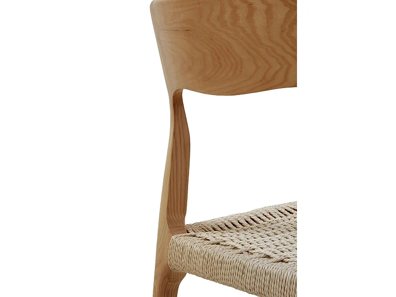 Pack 4 sillas madera de fresno con asiento trenzado