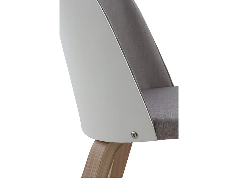 Lot de 2 chaises en bois rembourrées avec dossier laqué blanc