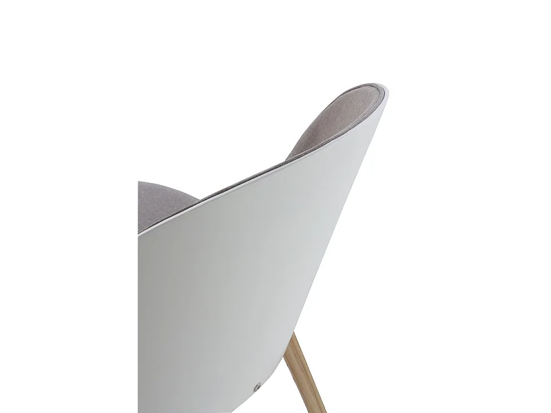 Lot de 2 chaises en bois rembourrées avec dossier laqué blanc