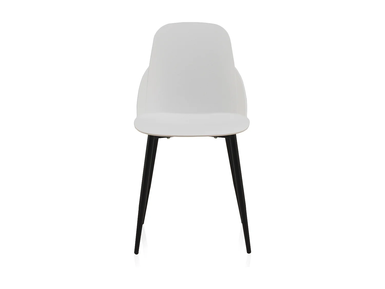 Pack 4 sillas pp color blanco con patas metálicas