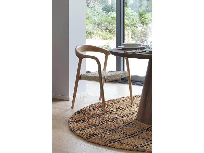 Packung mit 4 Sesseln aus Eschenholz mit geflochtener Sitzfläche