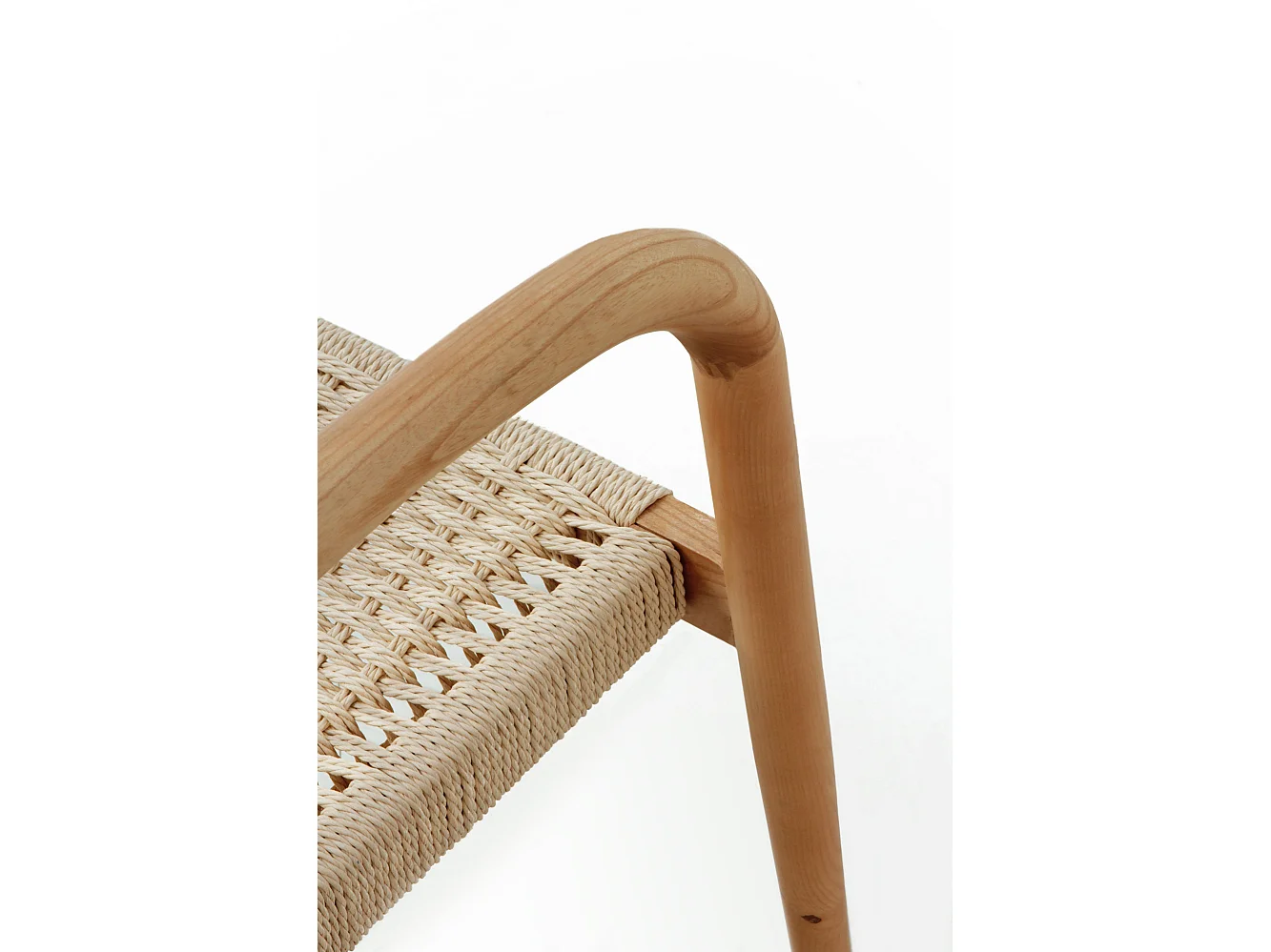 Lot de 4 fauteuils en frêne avec assise tressée