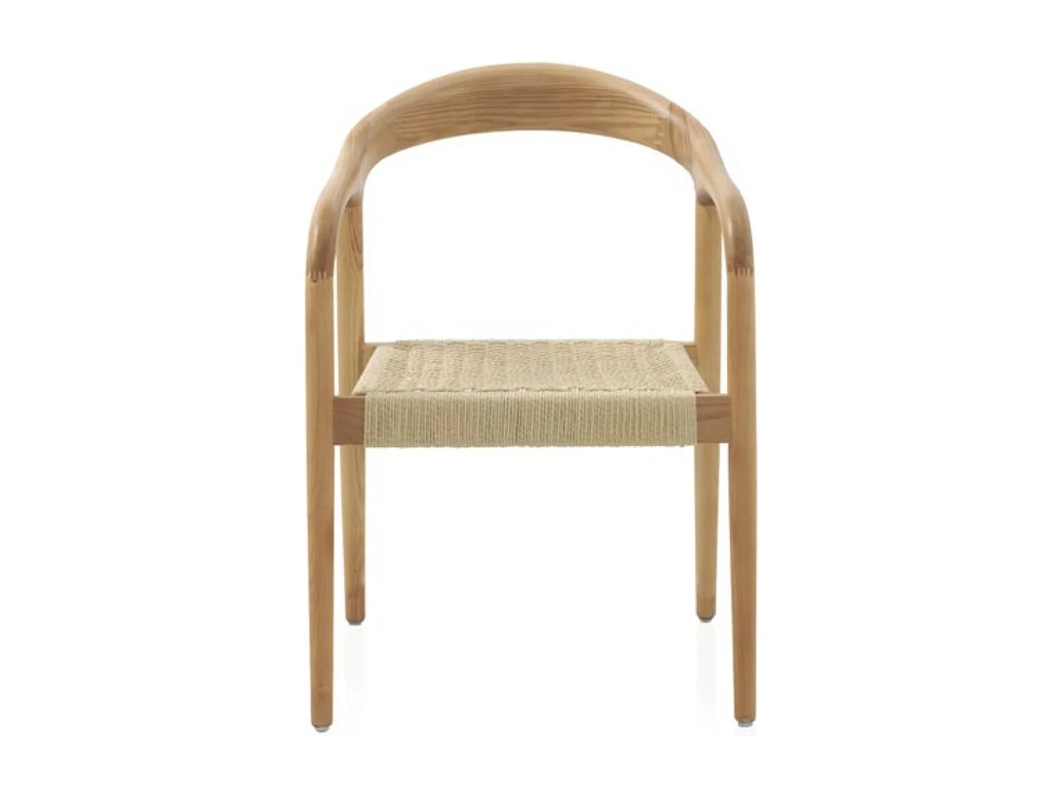 Lot de 4 fauteuils en frêne avec assise tressée