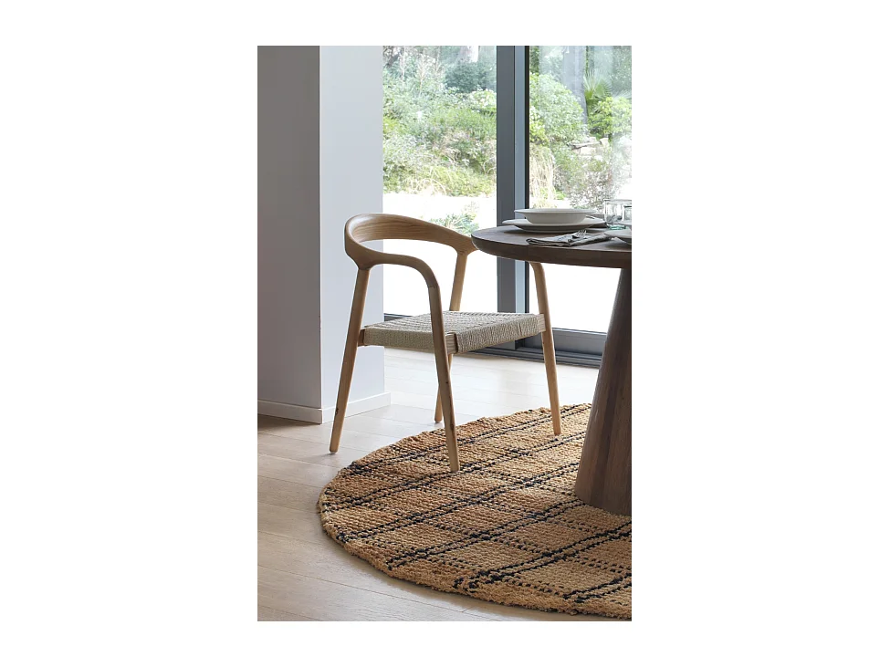 Pack 4 sillones madera de fresno con asiento trenzado