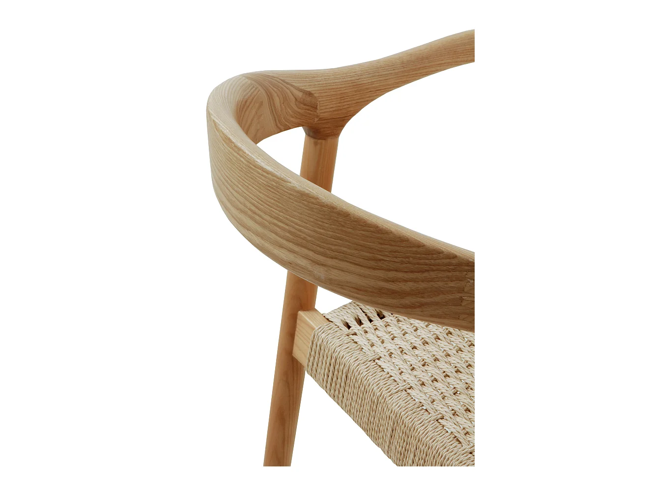 Pack 4 sillones madera de fresno con asiento trenzado