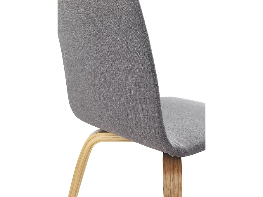 Lot de 4 chaises en bois rembourrées grises