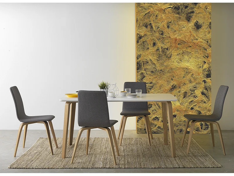 Pack de 4 sillas madera tapizadas en gris