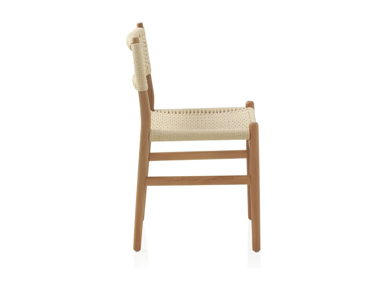 Pack 4 sillas madera de haya con asiento trenzado