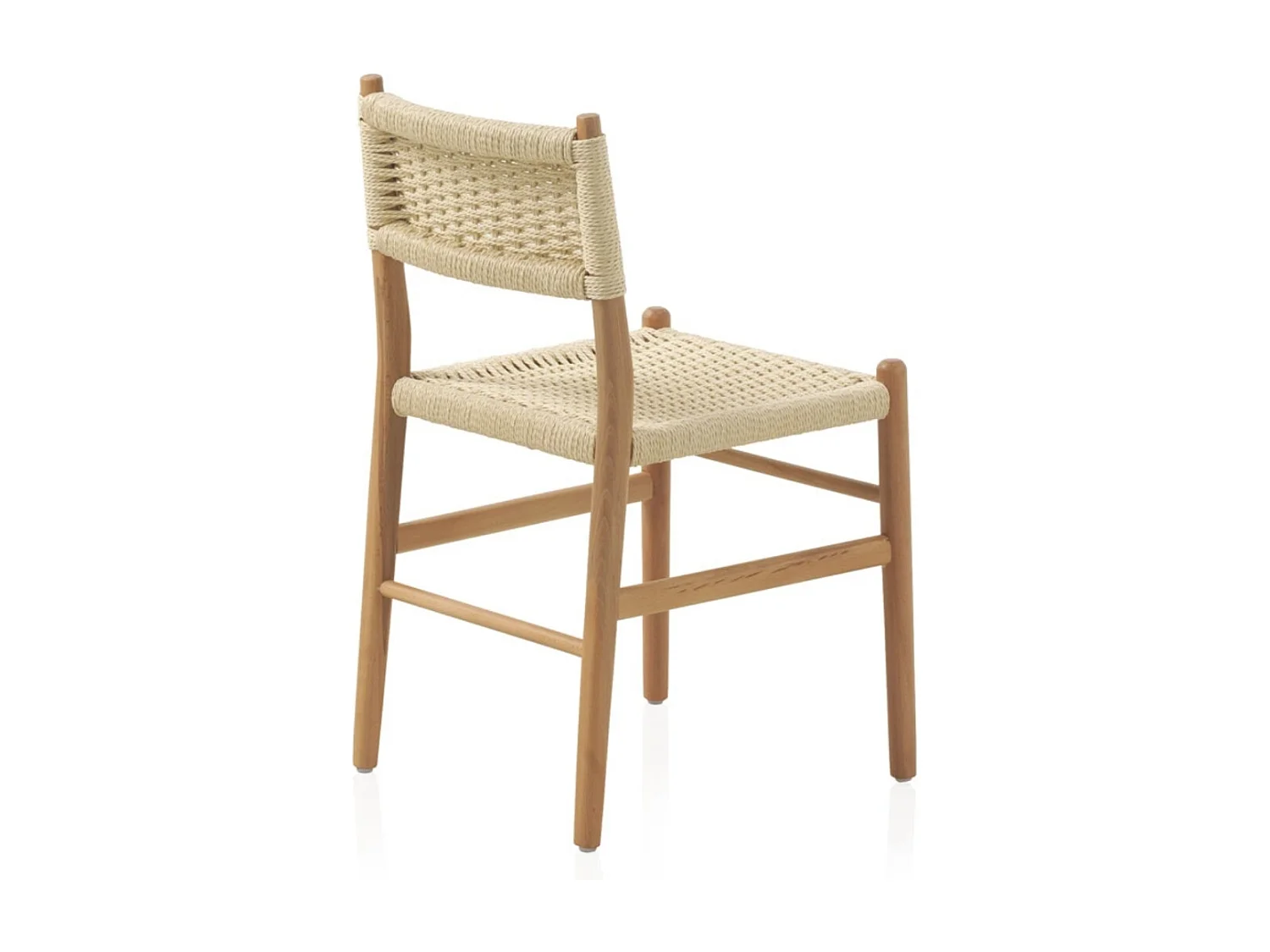 Pack 4 sillas madera de haya con asiento trenzado