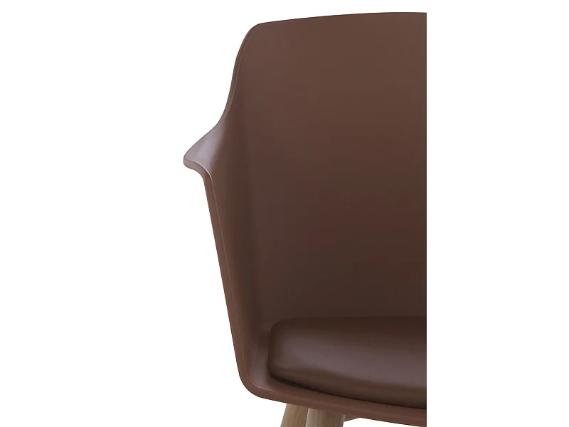 Packung mit 4 braunen Polypropylen-Sesseln mit Metallbeinen