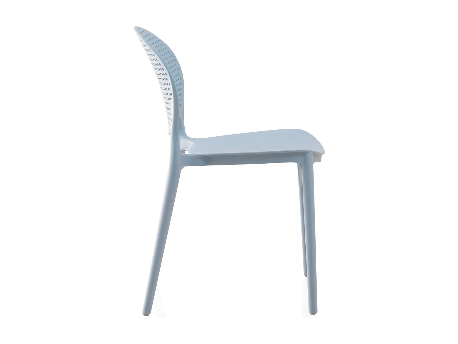Lot de 4 chaises en PP bleu ciel