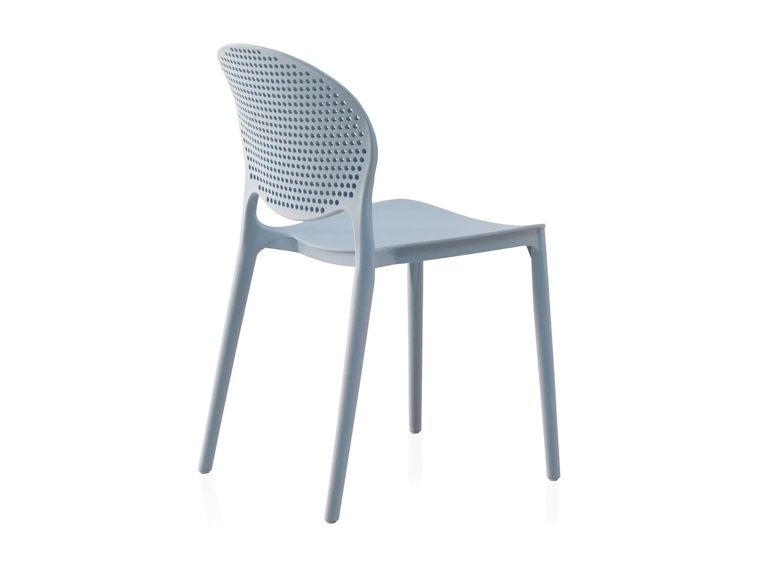 Lot de 4 chaises en PP bleu ciel