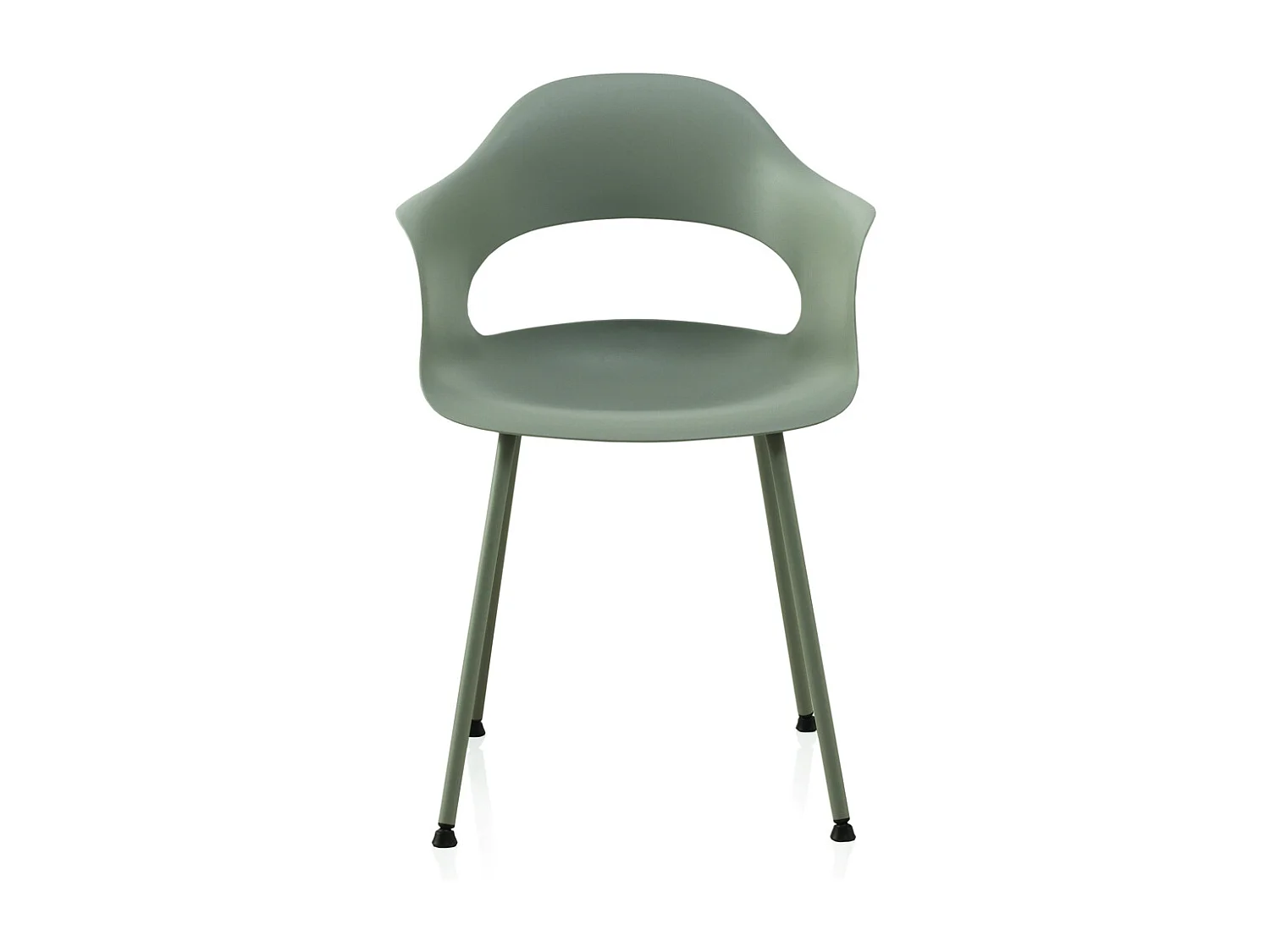 Pack 4 sillones pp color pistacho con patas metálicas