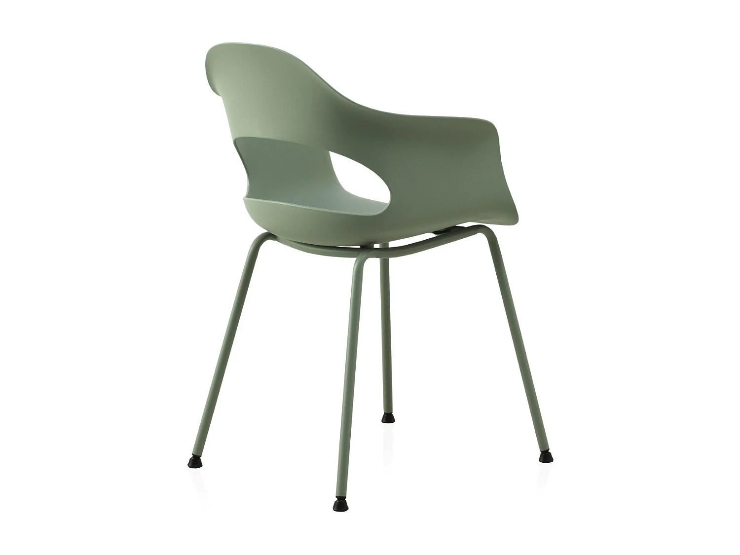 Pack 4 sillones pp color pistacho con patas metálicas