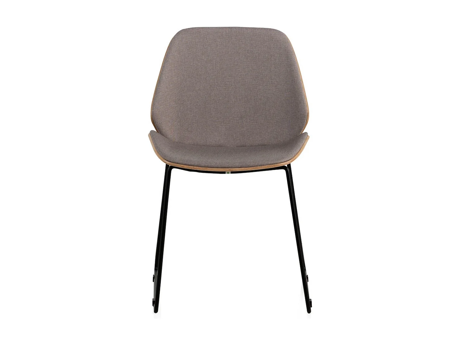 Lot de 2 chaises en bois rembourrées avec pieds métalliques noirs