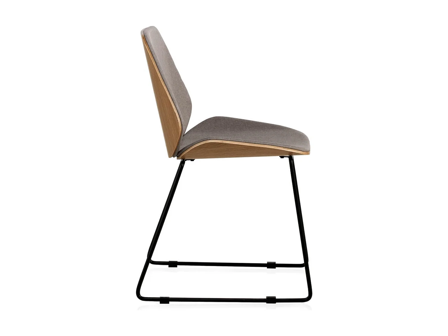 Lot de 2 chaises en bois rembourrées avec pieds métalliques noirs