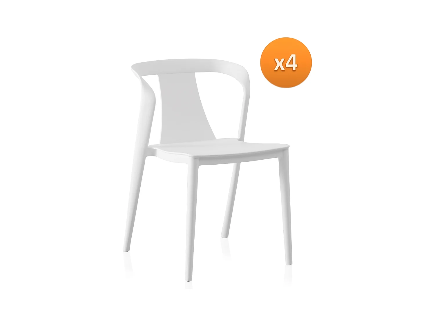 Lot de 4 chaises pp blanches