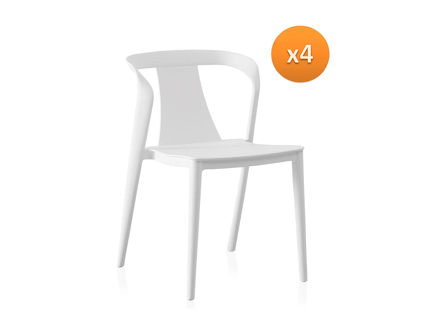 Pack 4 sillas pp color blanco