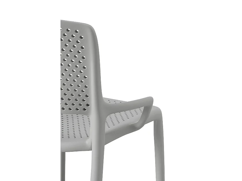 Lot de 4 chaises en PP gris