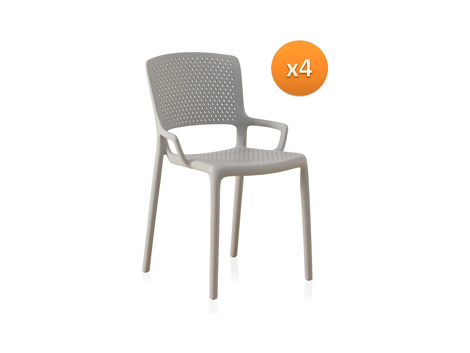Lot de 4 chaises pp gris