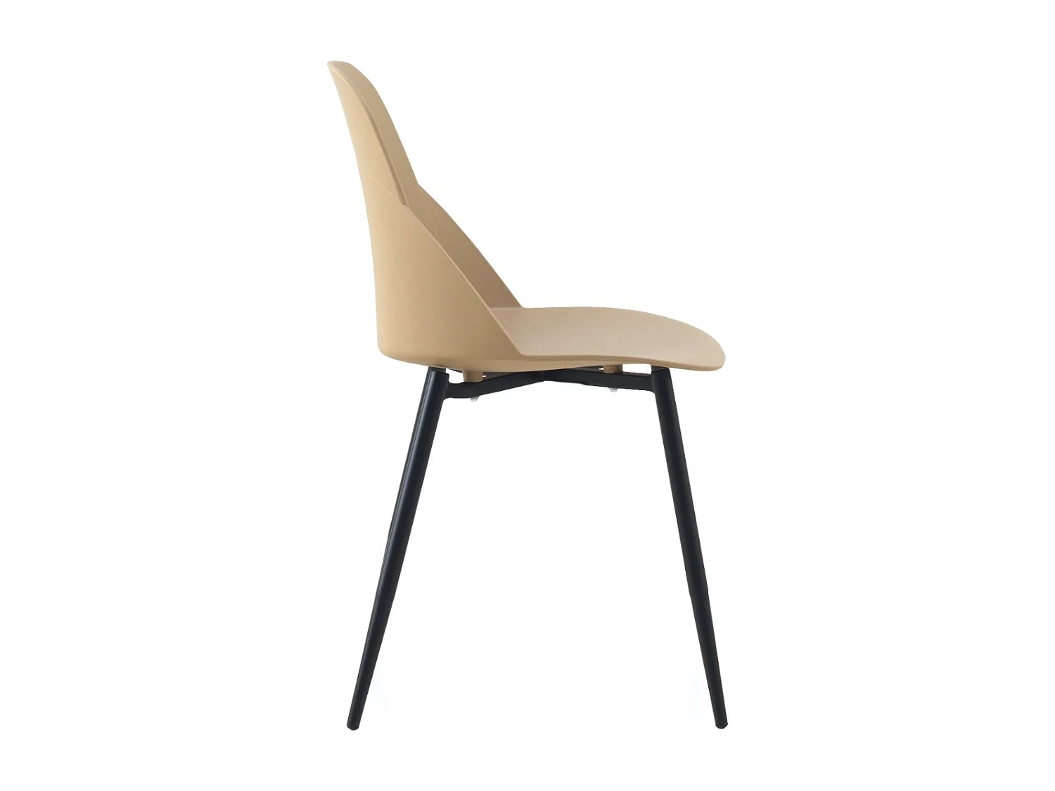 Pack 4 sillas pp color camel con patas metálicas