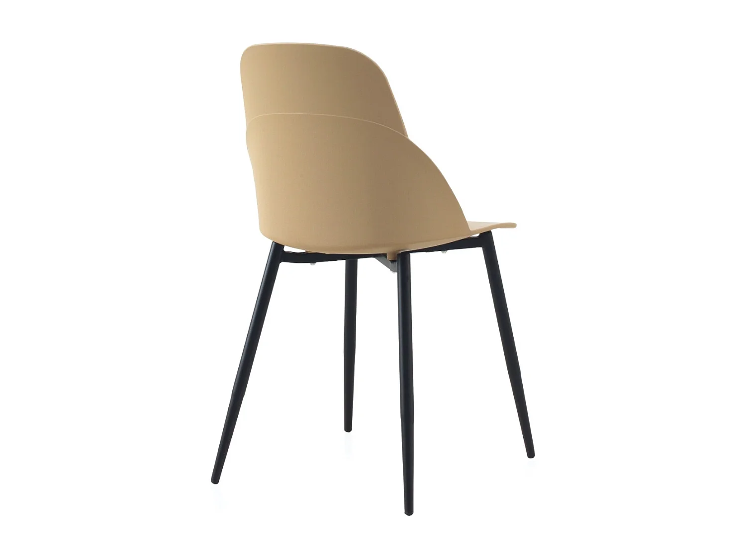 Pack 4 sillas pp color camel con patas metálicas