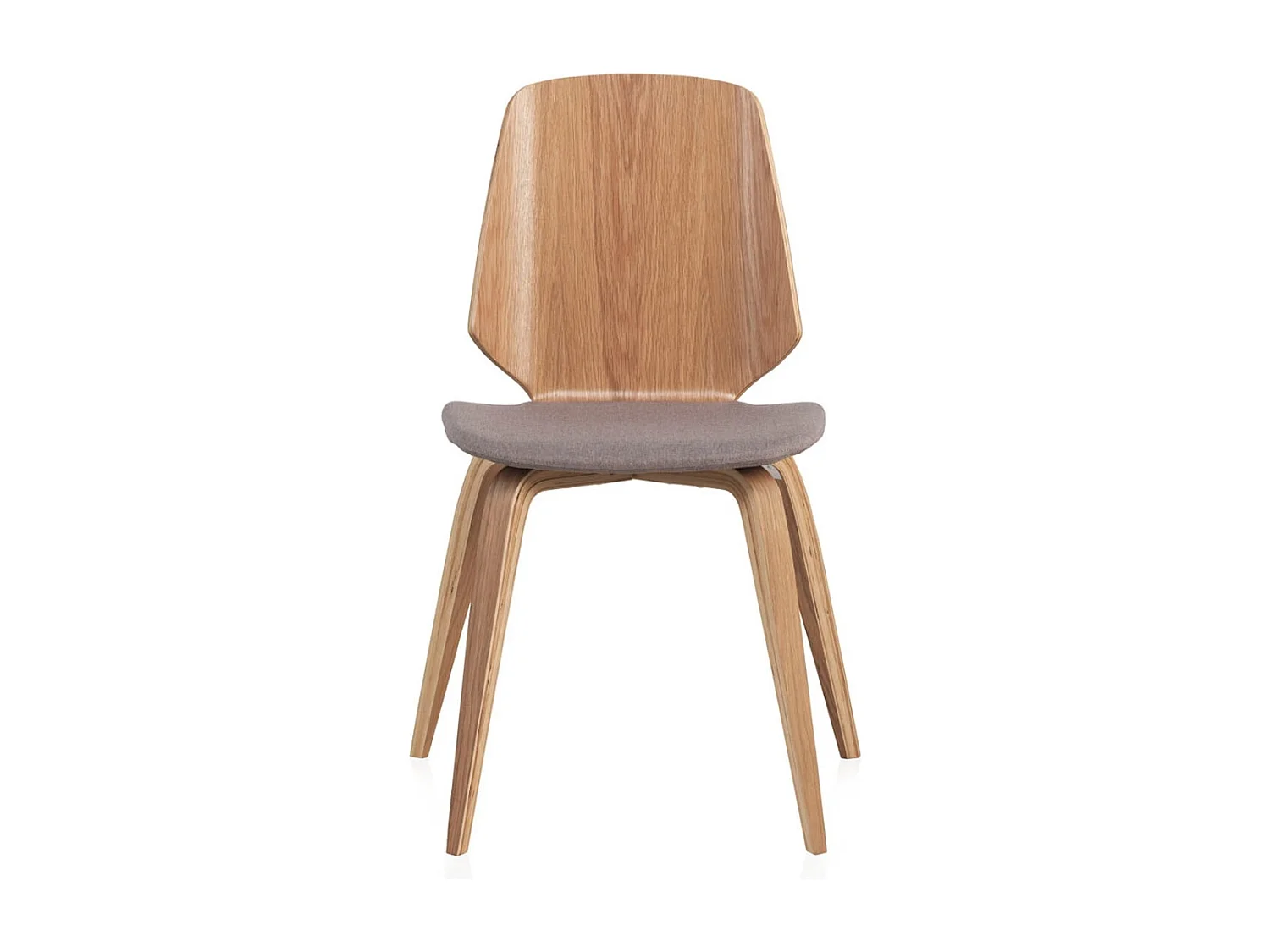 Pack 4 sillas madera contrachapado roble tapizada