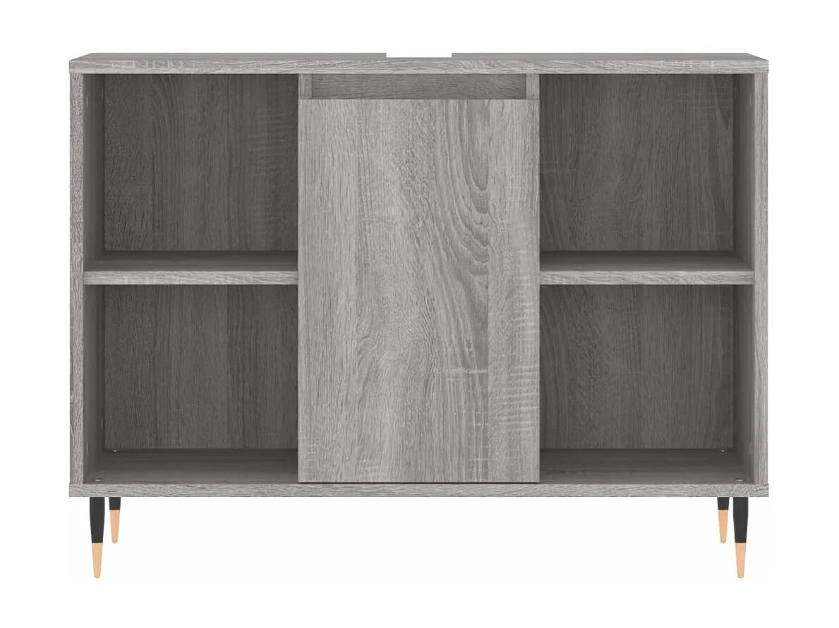 Ensemble de meubles de salle de bain 3 pcs Sonoma gris