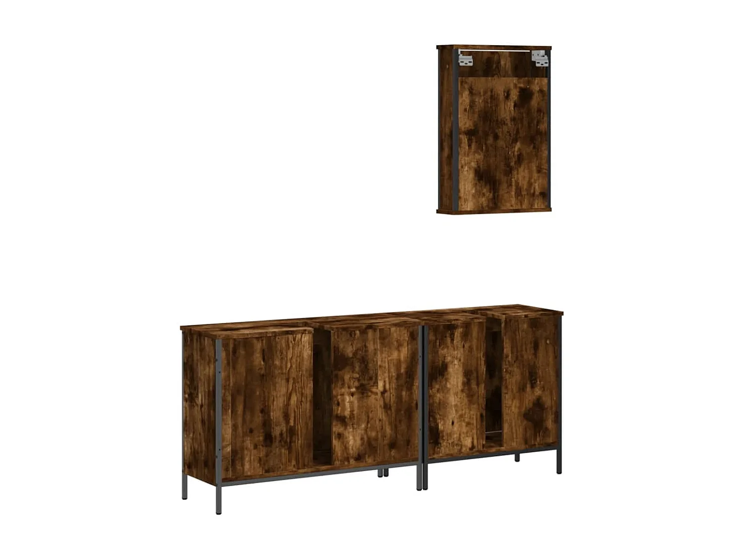 Ensemble de meubles de salle de bain 3 pcs Chêne fumé