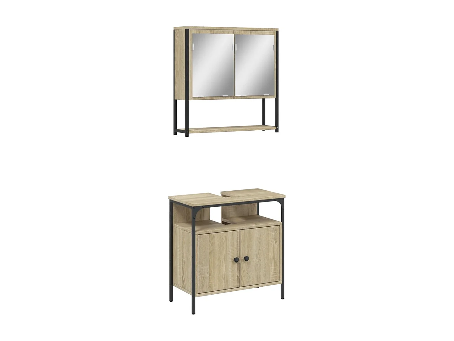 Ensemble de meubles de salle de bain 2 pcs chêne sonoma