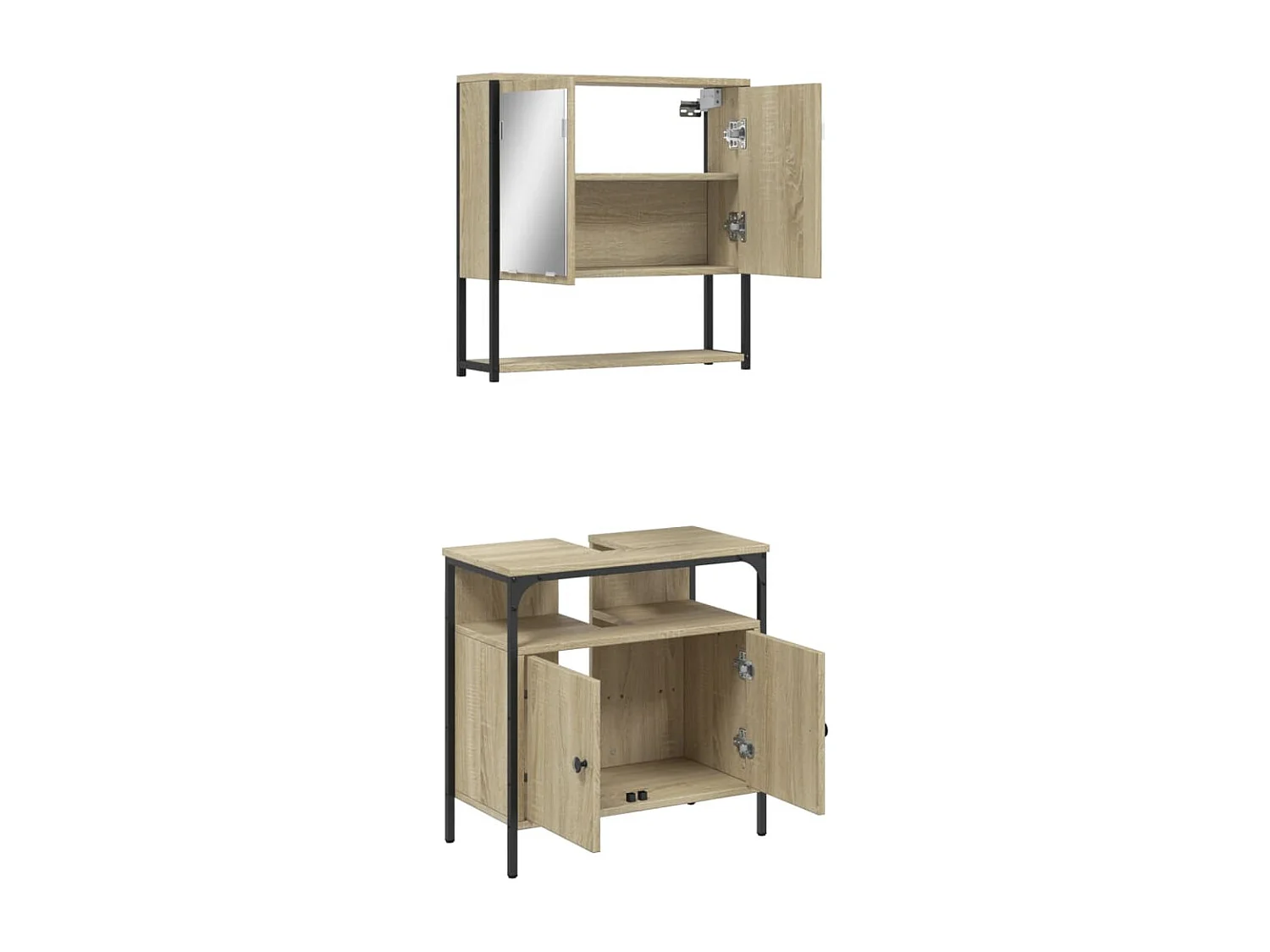 Ensemble de meubles de salle de bain 2 pcs chêne sonoma