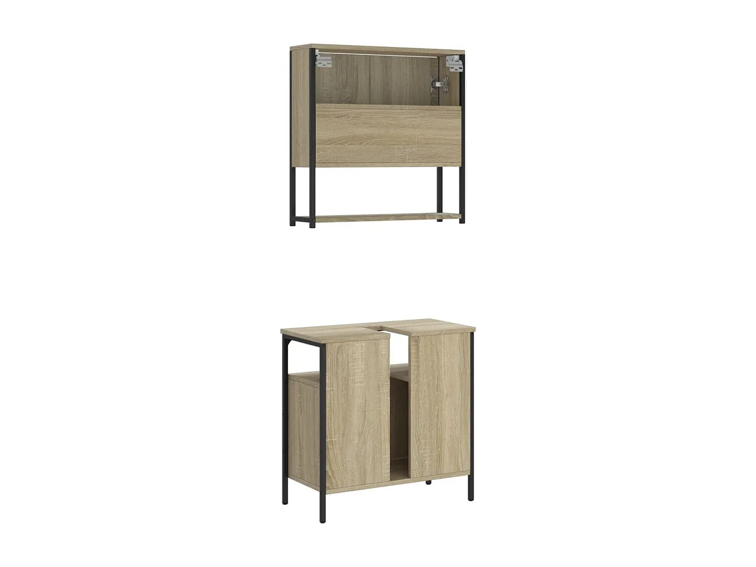 Ensemble de meubles de salle de bain 2 pcs chêne sonoma