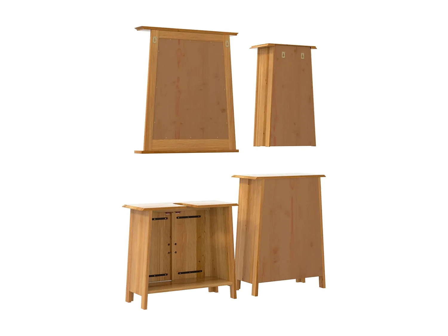 Ensemble de meubles de salle de bain 4 pcs bois de pin massif