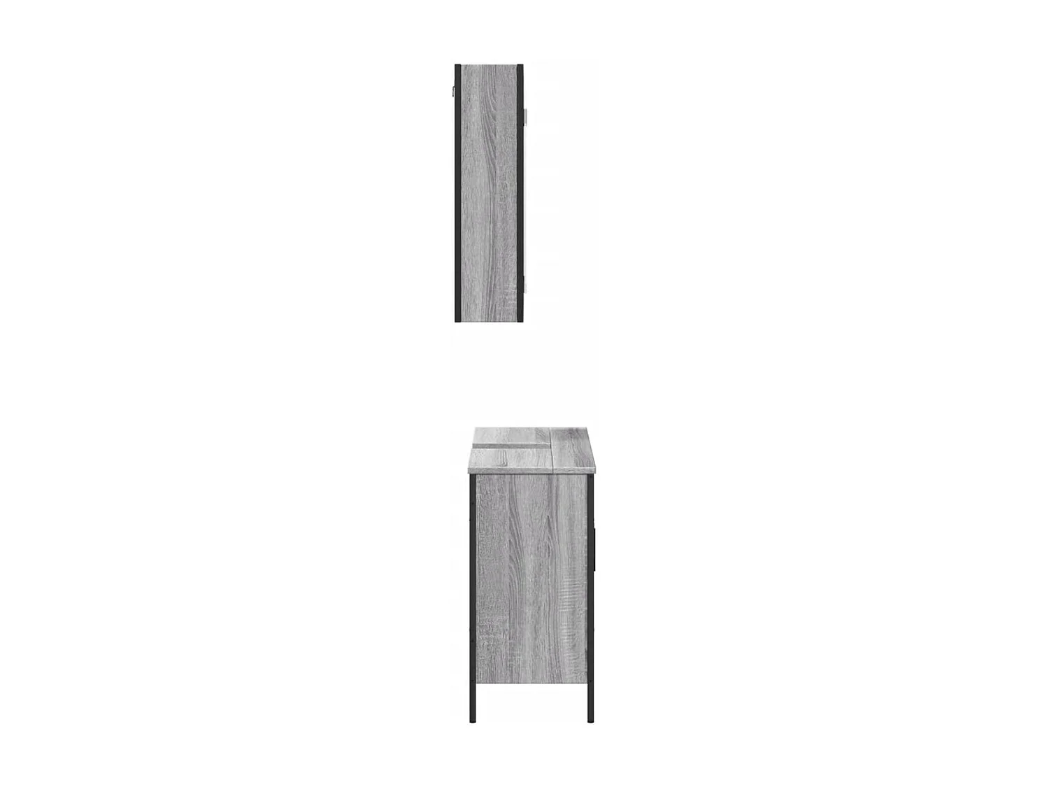 Ensemble de meubles de salle de bain 2 pcs Sonoma gris
