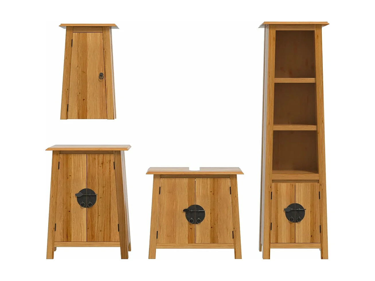 Ensemble de meubles de salle de bain 4 pcs bois de pin massif