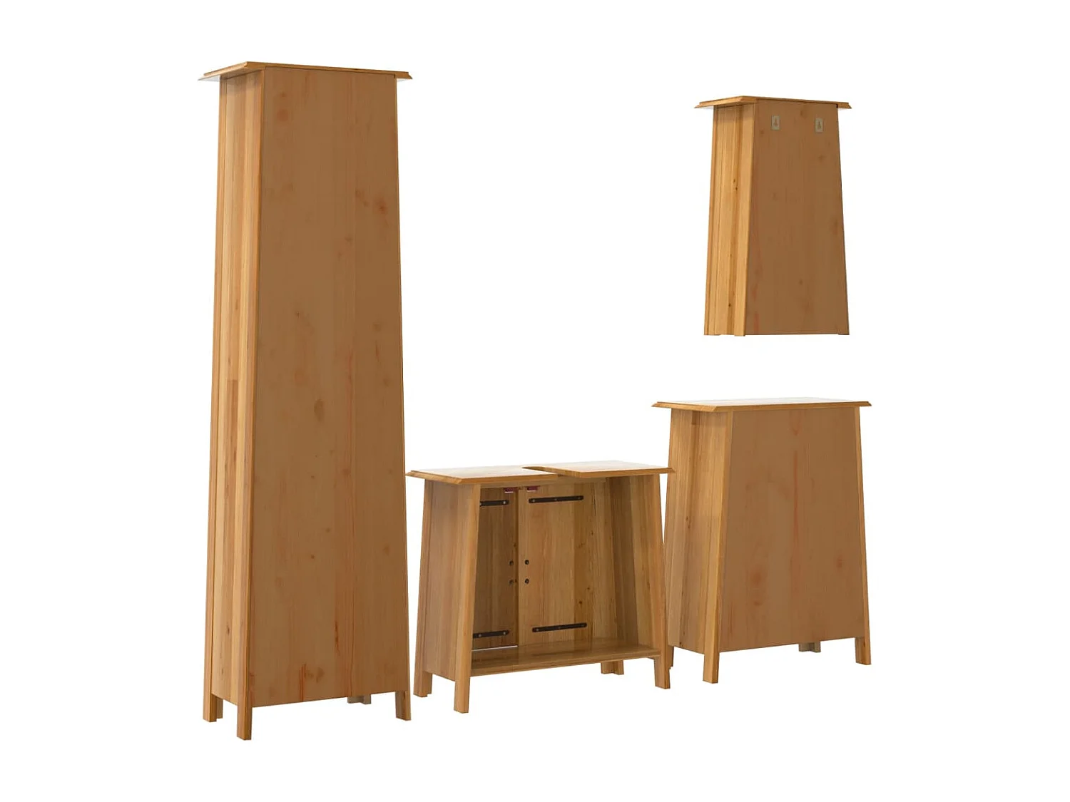 Ensemble de meubles de salle de bain 4 pcs bois de pin massif