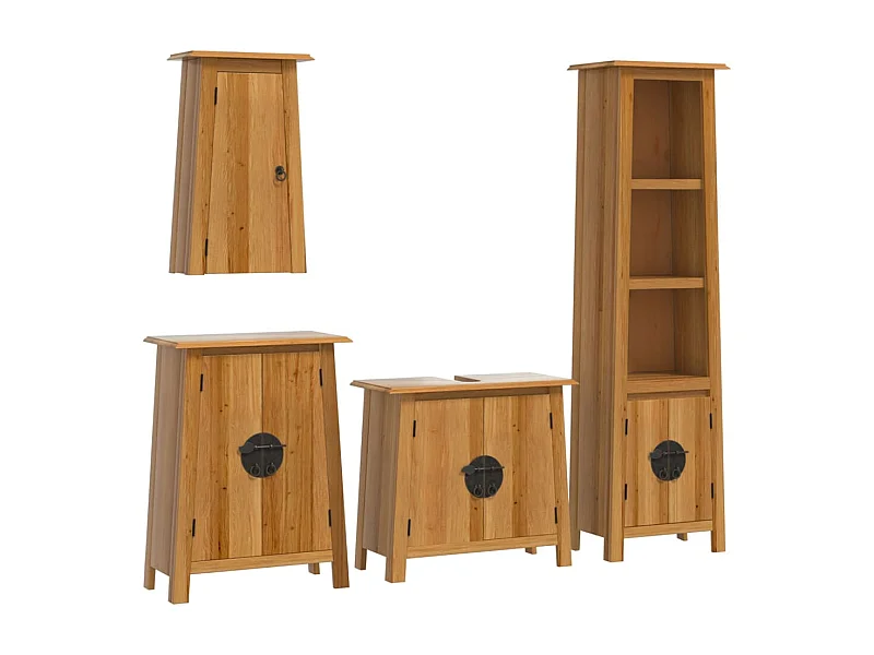 Ensemble de meubles de salle de bain 4 pcs bois de pin massif