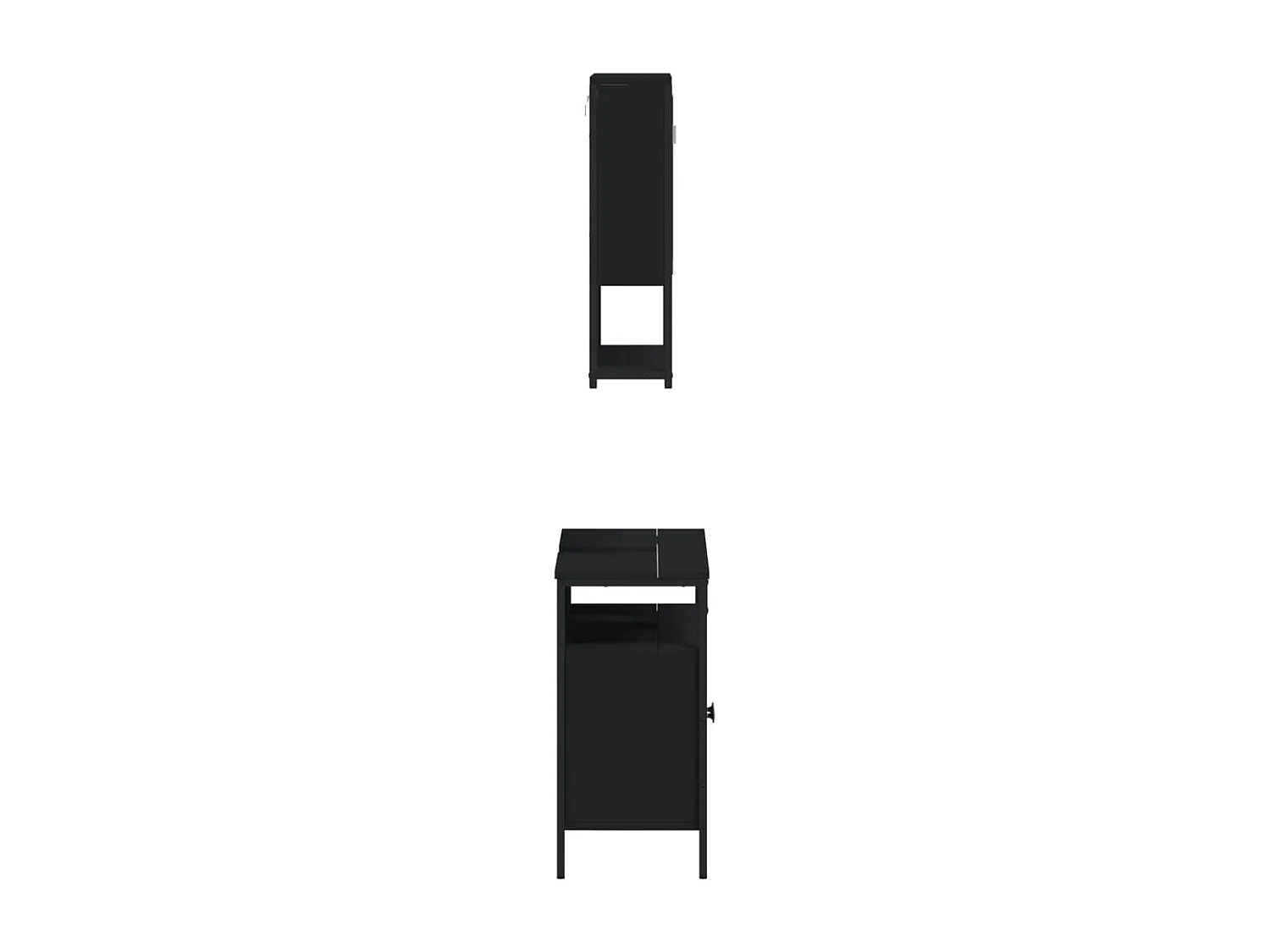 Ensemble de meubles salle de bain 2 pcs noir bois d'ingénierie