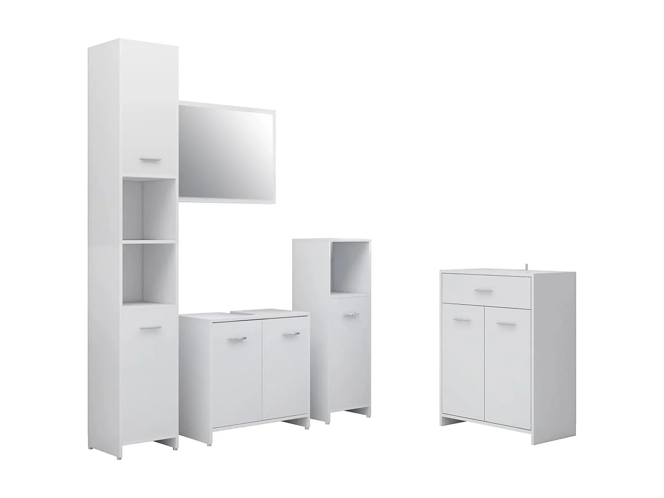 Ensemble de meubles de salle de bain 4 pcs Blanc 3