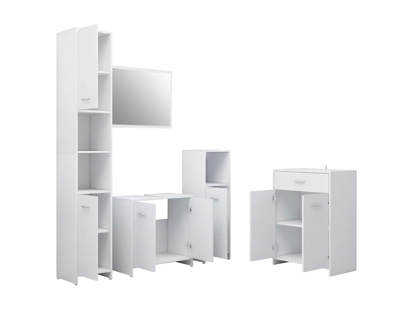 Ensemble de meubles de salle de bain 4 pcs Blanc 3