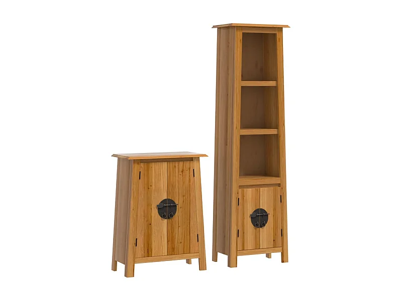 Ensemble de meubles de salle de bain 2 pcs bois de pin massif