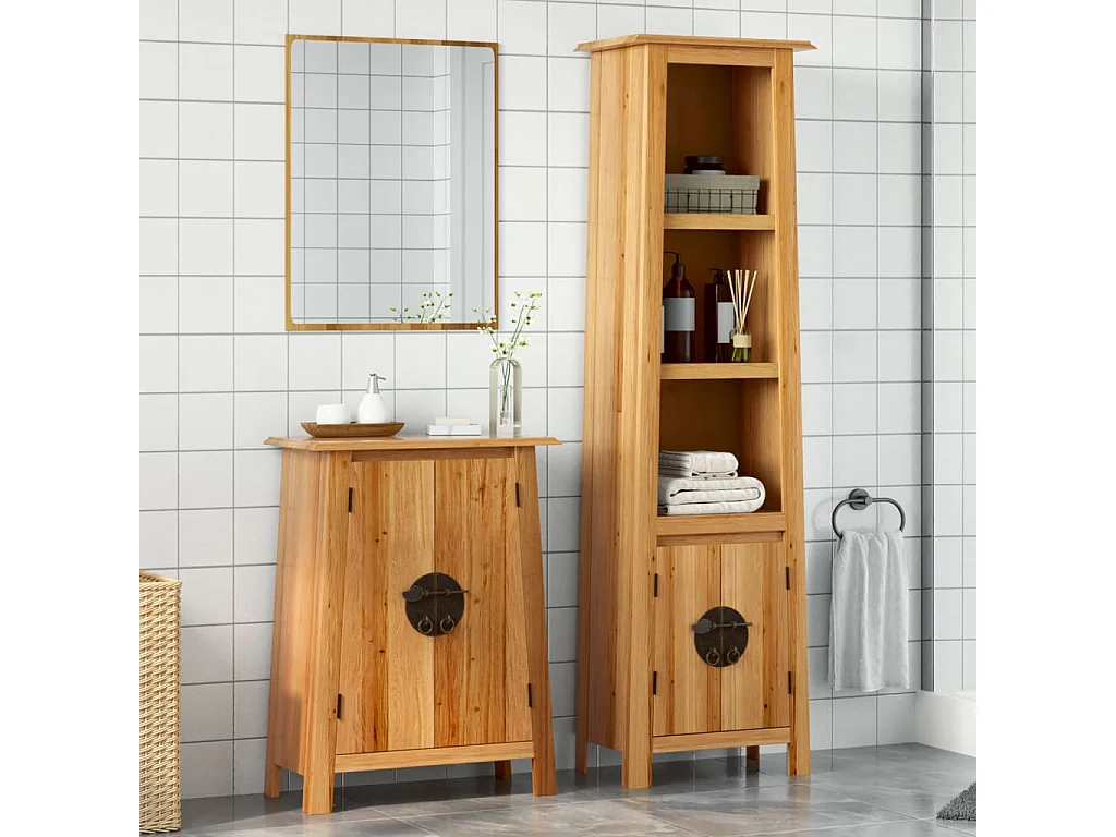 Ensemble de meubles de salle de bain 2 pcs bois de pin massif