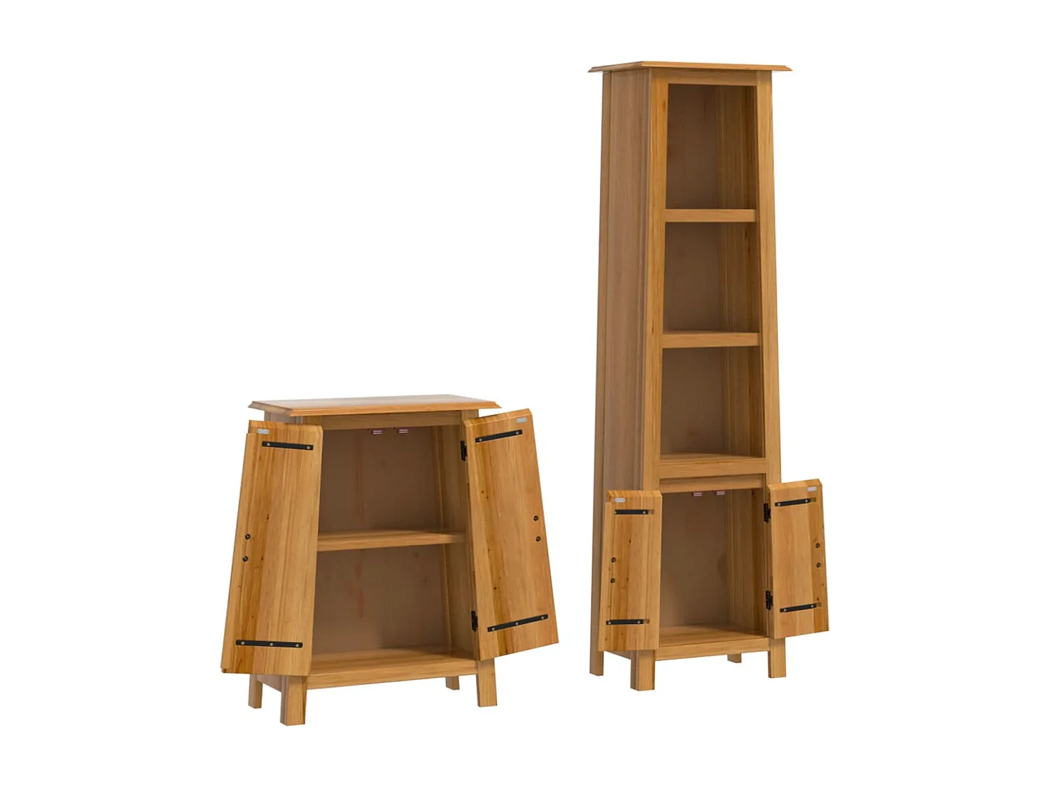 Ensemble de meubles de salle de bain 2 pcs bois de pin massif