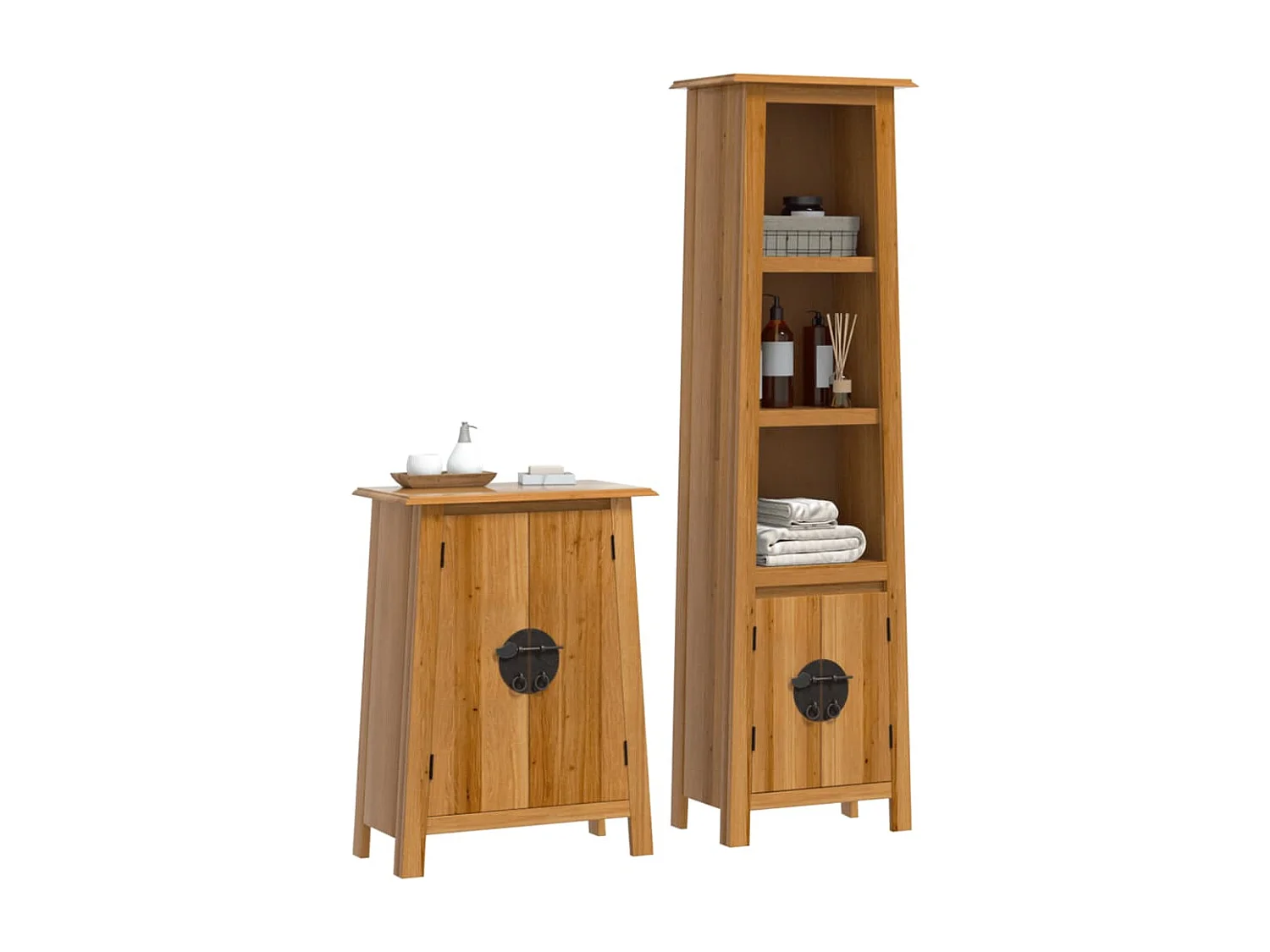 Ensemble de meubles de salle de bain 2 pcs bois de pin massif