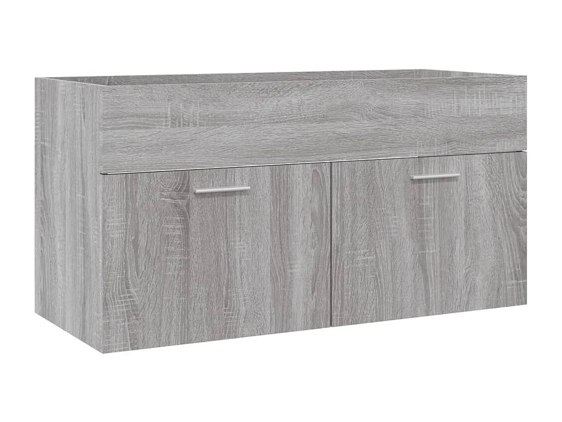 Ensemble de meubles de salle de bain 2 pcs Sonoma gris