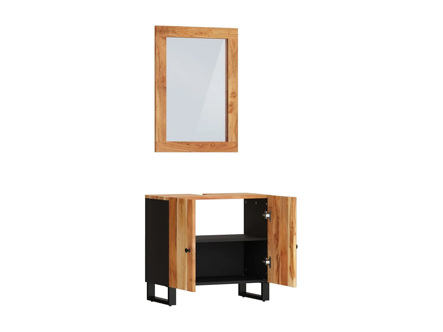 Ensemble de meubles de salle de bain 2 pcs bois massif d'acacia