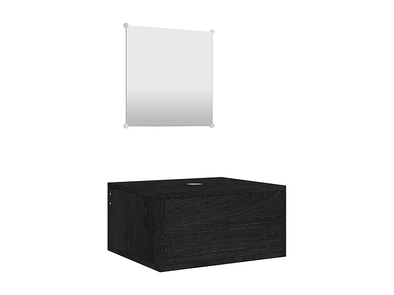 Ensemble de meubles salle de bain 2 pcs noir bois d'ingénierie